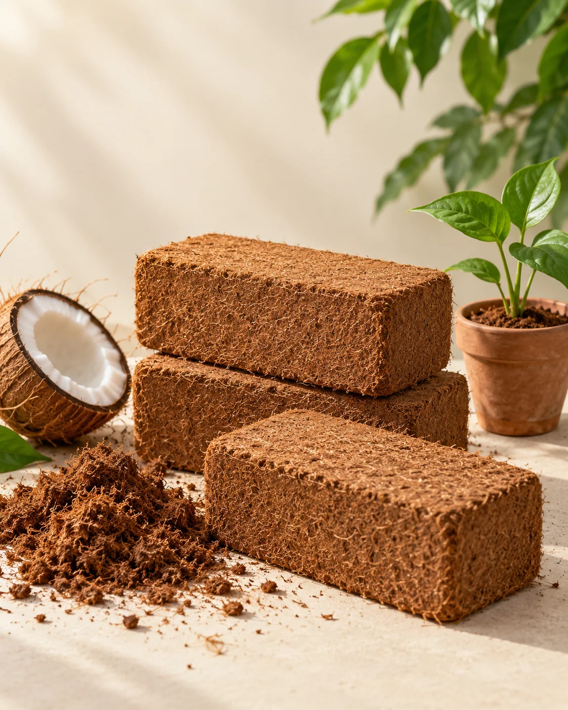 Minh họa viên nén xơ dừa Ecotap
